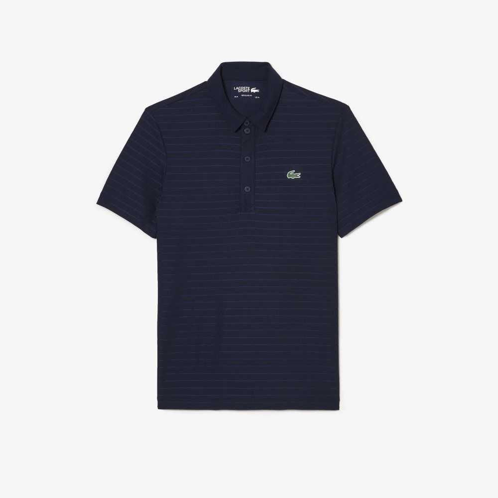 Lacoste SPORT Textured Nefes Alabilir Golf Polo Lacivert Mavi | WF3729184