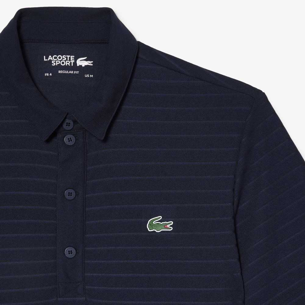 Lacoste SPORT Textured Nefes Alabilir Golf Polo Lacivert Mavi | WF3729184