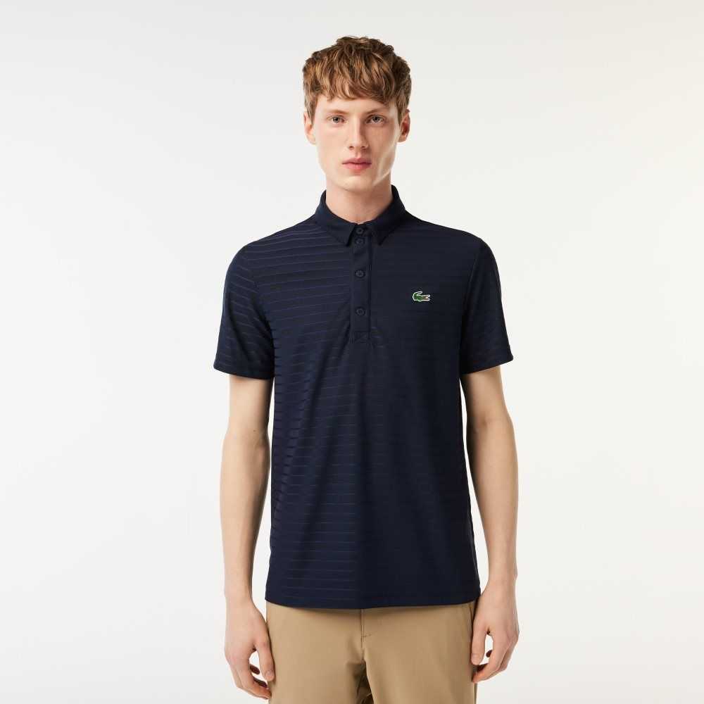 Lacoste SPORT Textured Nefes Alabilir Golf Polo Lacivert Mavi | WF3729184