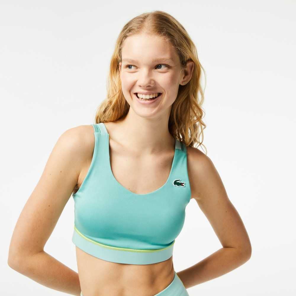 Lacoste SPORT Ultra-Dry Recycled Polyester Sports Bra Yeşil Açık Yeşil | HS9275640