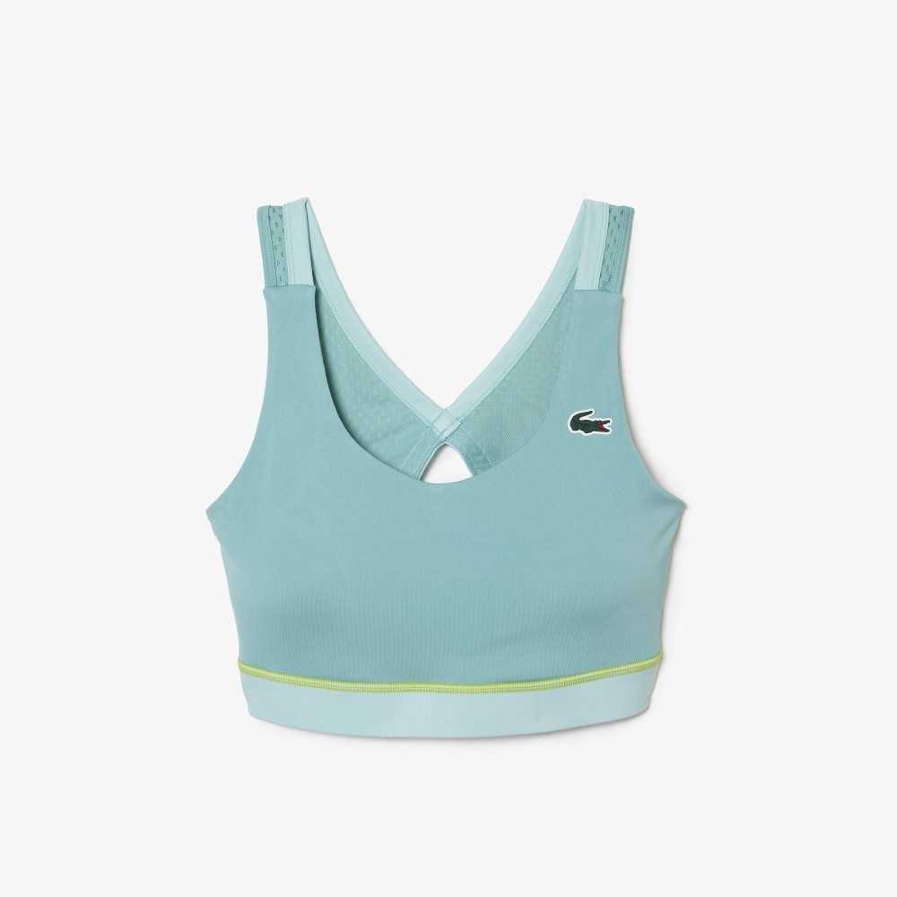 Lacoste SPORT Ultra-Dry Recycled Polyester Sports Bra Yeşil Açık Yeşil | HS9275640