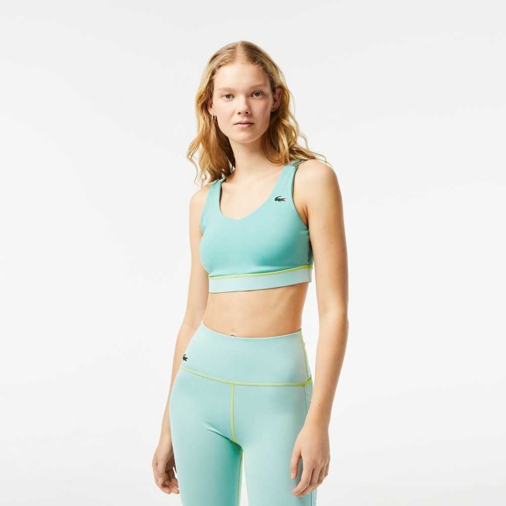 Lacoste SPORT Ultra-Dry Recycled Polyester Sports Bra Yeşil Açık Yeşil | HS9275640