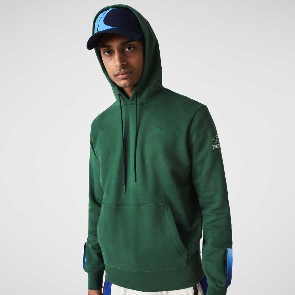 Lacoste SPORT x Theo Curin Organic Pamuklu Hoodie Yeşil Lacivert Mavi | OQ6520479