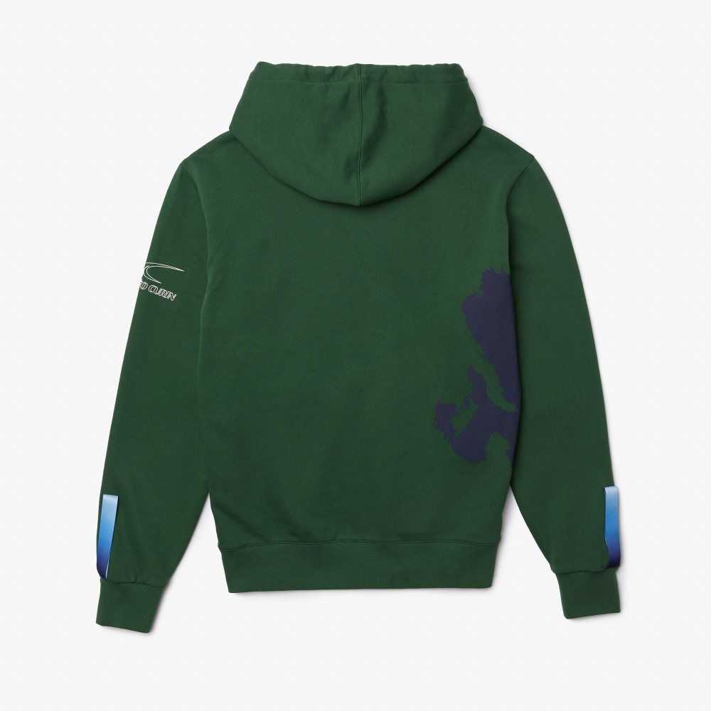 Lacoste SPORT x Theo Curin Organic Pamuklu Hoodie Yeşil Lacivert Mavi | OQ6520479