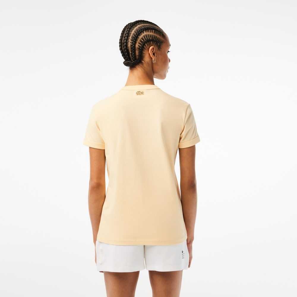 Lacoste Slim Fit Organic Pamuklu Jersey T-Shirt Sarı | DZ7918302