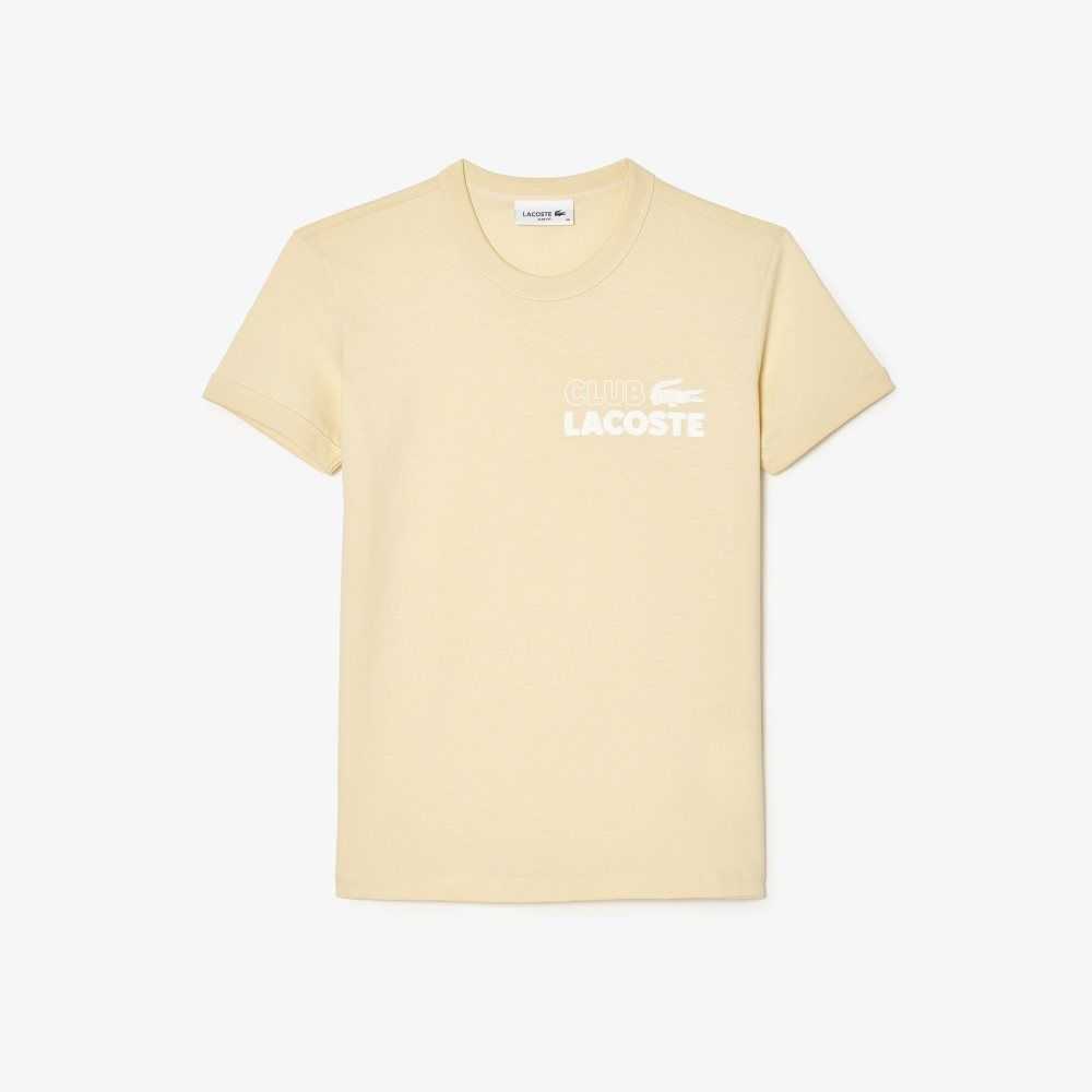 Lacoste Slim Fit Organic Pamuklu Jersey T-Shirt Sarı | DZ7918302