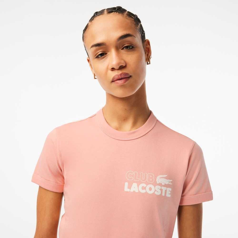 Lacoste Slim Fit Organic Pamuklu Jersey T-Shirt Açık Pembe | IZ3502641