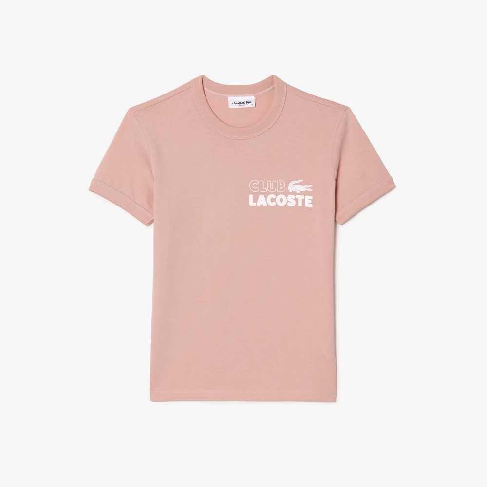 Lacoste Slim Fit Organic Pamuklu Jersey T-Shirt Açık Pembe | IZ3502641