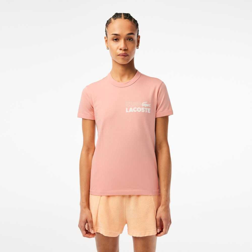 Lacoste Slim Fit Organic Pamuklu Jersey T-Shirt Açık Pembe | IZ3502641