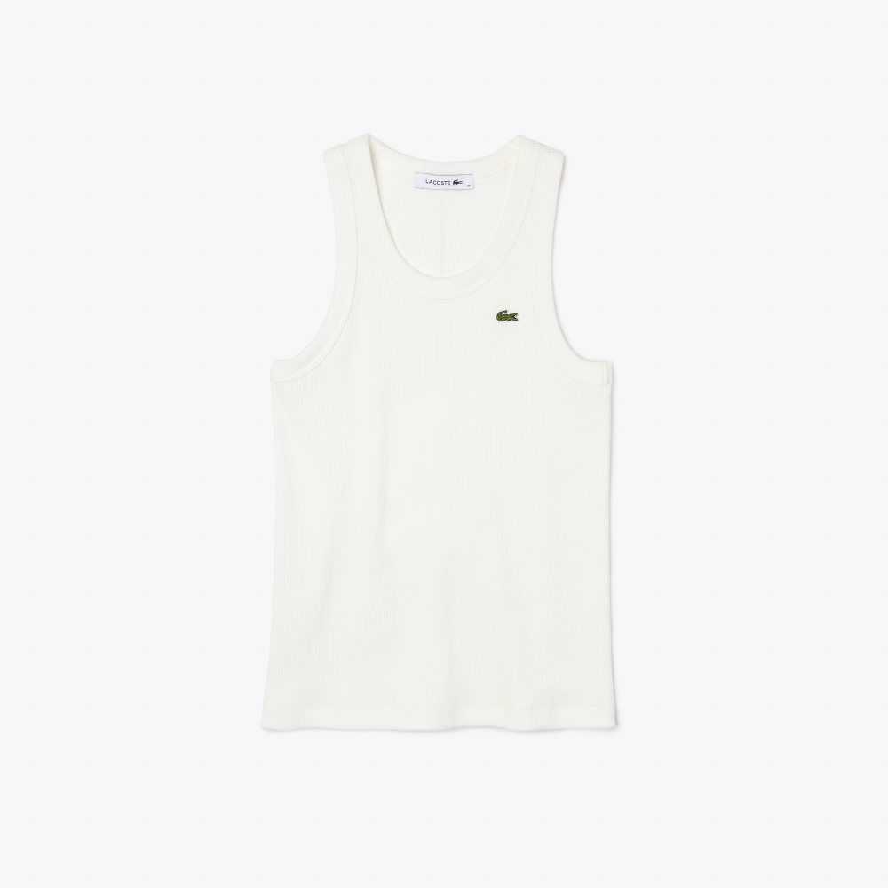 Lacoste Slim Fit Organic Pamuklu Tank Beyaz | GJ2967853