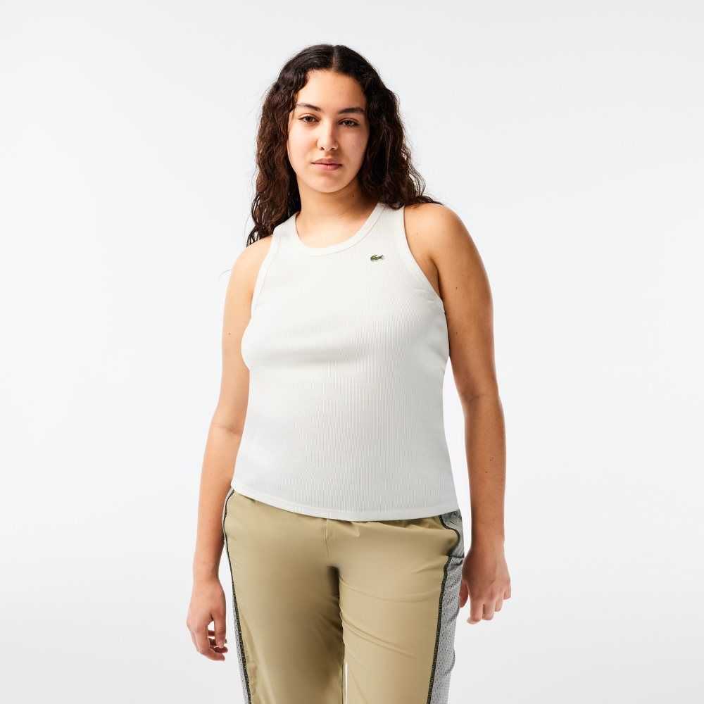 Lacoste Slim Fit Organic Pamuklu Tank Beyaz | GJ2967853