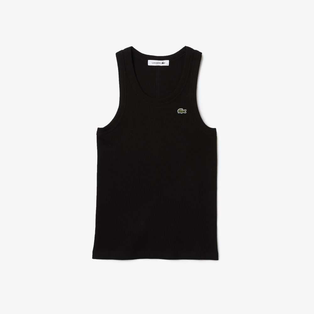 Lacoste Slim Fit Organic Pamuklu Tank Siyah | MW6087914