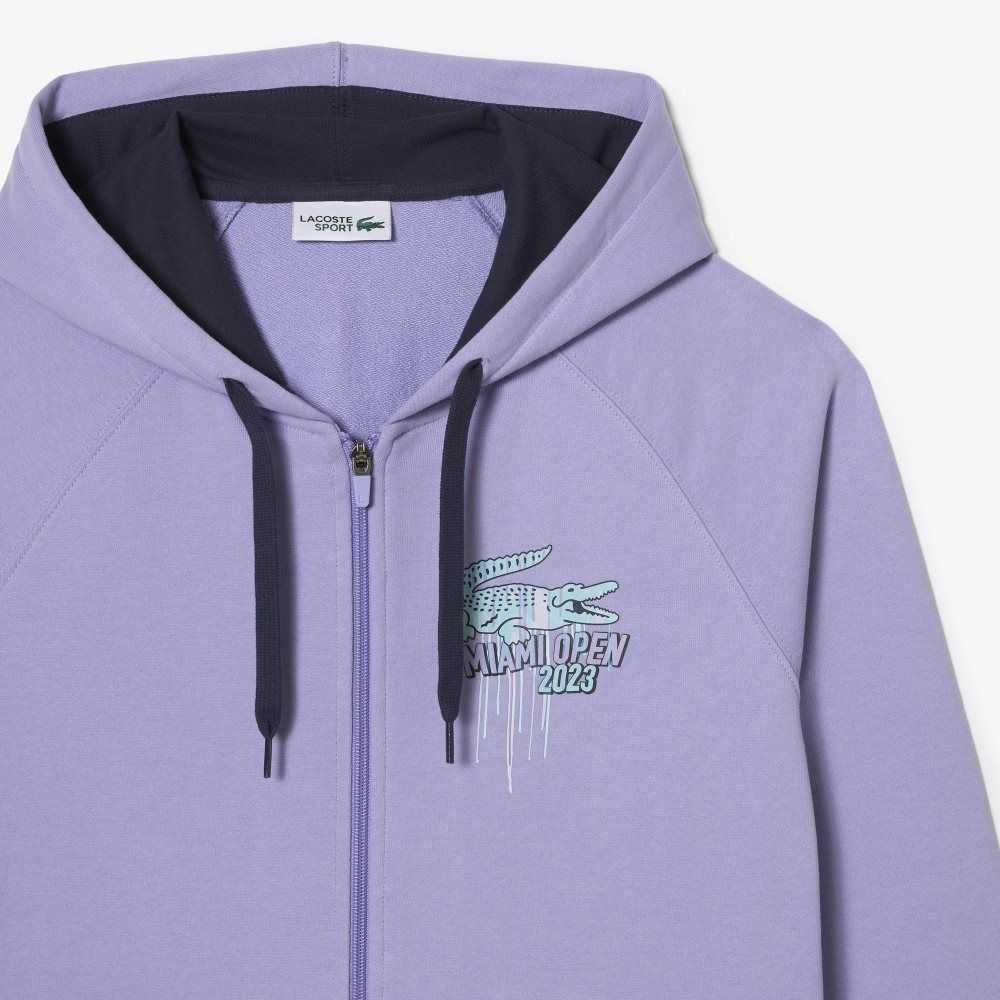 Lacoste Spor Miami Open Edition Hoodie Mor | DZ4615308