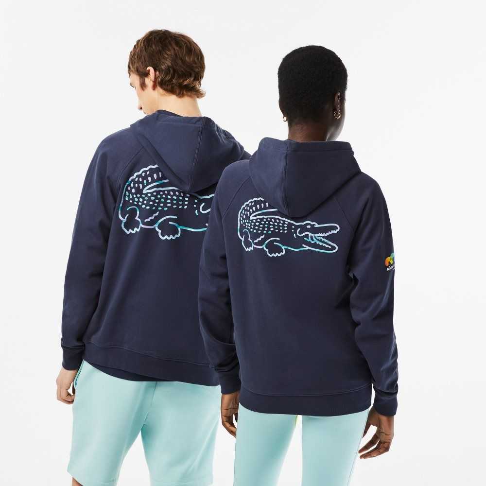 Lacoste Spor Miami Open Edition Hoodie Mavi | XW1436297