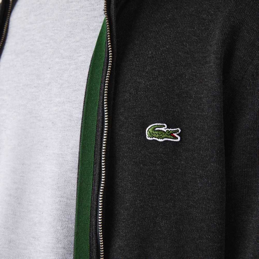 Lacoste Stand-Up Collar Organic Pamuklu Zippered Gri | GE1238097