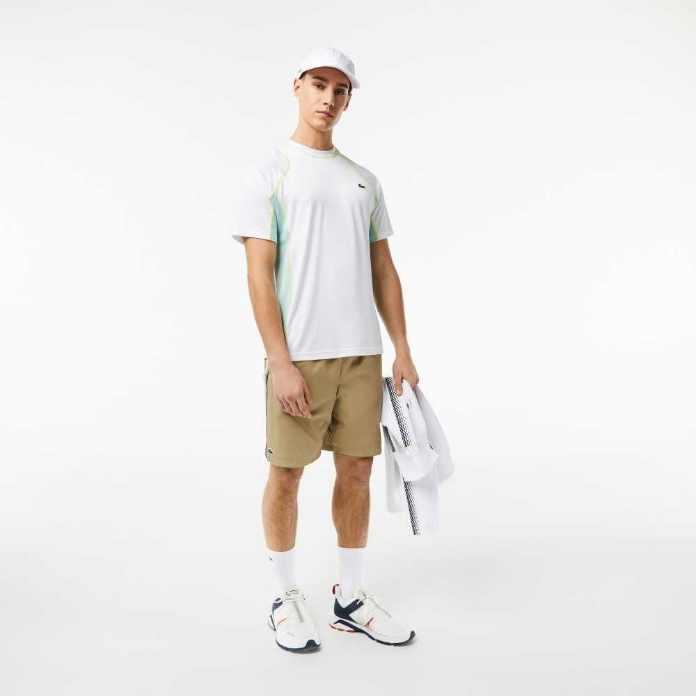 Lacoste Tenis in Tear Resistant Pique Beyaz Açık Yeşil Sarı | QH6294317