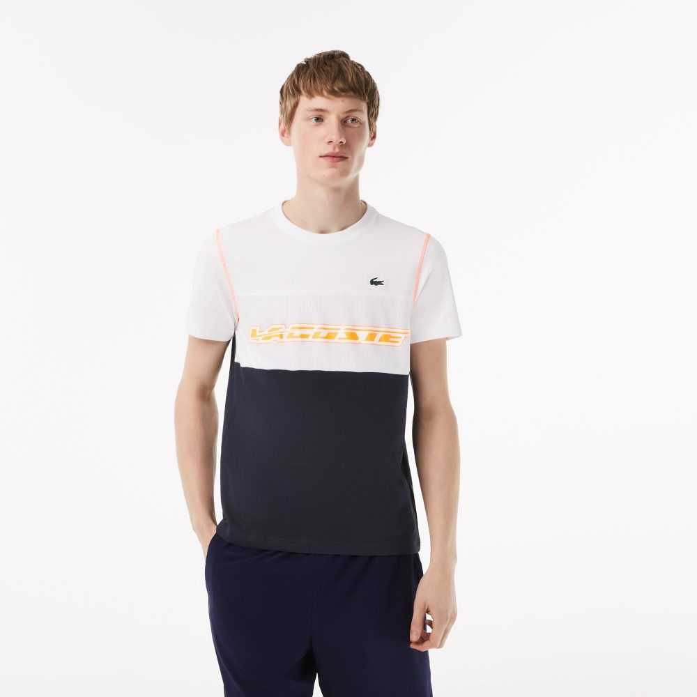 Lacoste Tenis x Daniil Medvedev Jersey Beyaz Mavi Turuncu | YA0975681