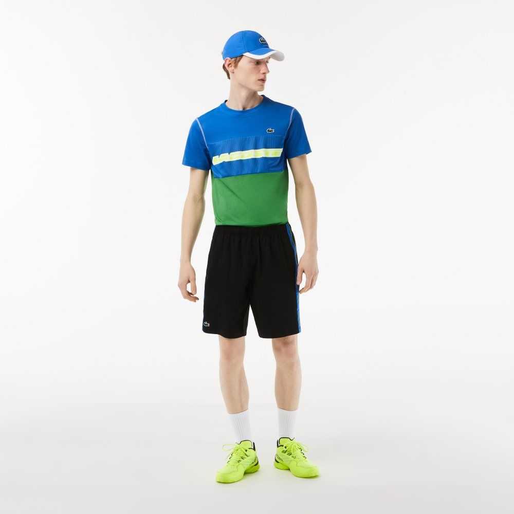 Lacoste Tenis x Daniil Medvedev Jersey Mavi Yeşil Beyaz Sarı | SI0167845