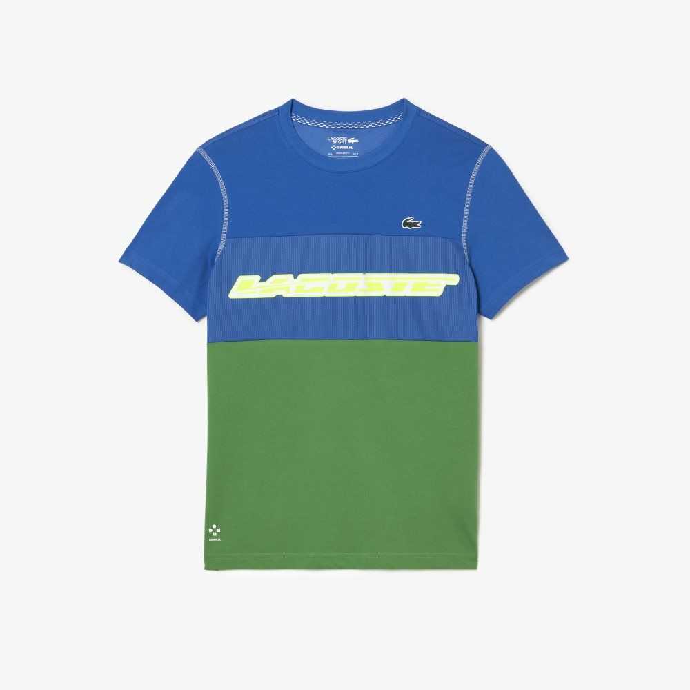 Lacoste Tenis x Daniil Medvedev Jersey Mavi Yeşil Beyaz Sarı | SI0167845