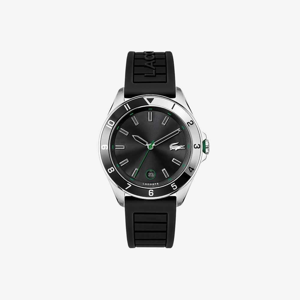 Lacoste Tiebreaker 3 Hands Black Silikon Siyah | DK9814637