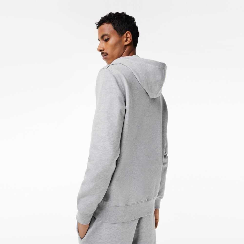 Lacoste Unbrushed Fleece Zipped Hoodie Gri | DN5291870