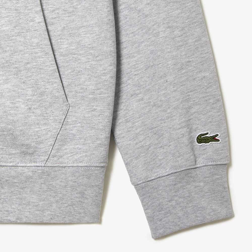 Lacoste Unbrushed Fleece Zipped Hoodie Gri | DN5291870