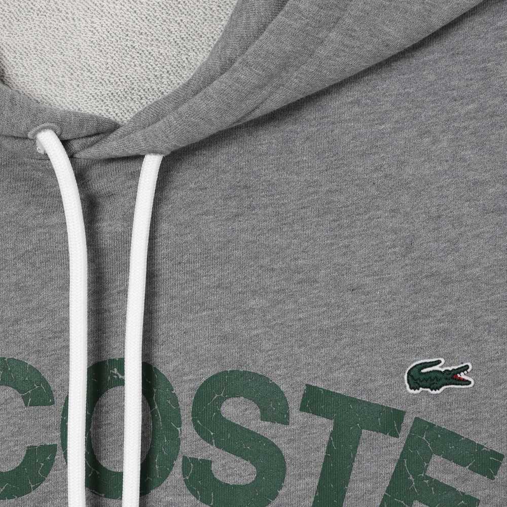 Lacoste Uzun Fit Pamuklu Fleece Hoodie Gri | IL4126835