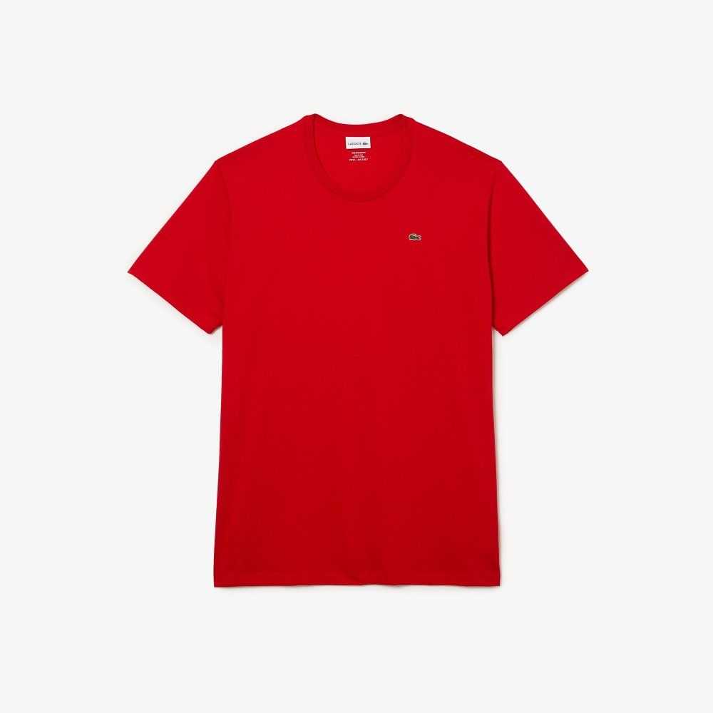 Lacoste Uzun Fit Pima Pamuklu Jersey Kırmızı | UL2095876