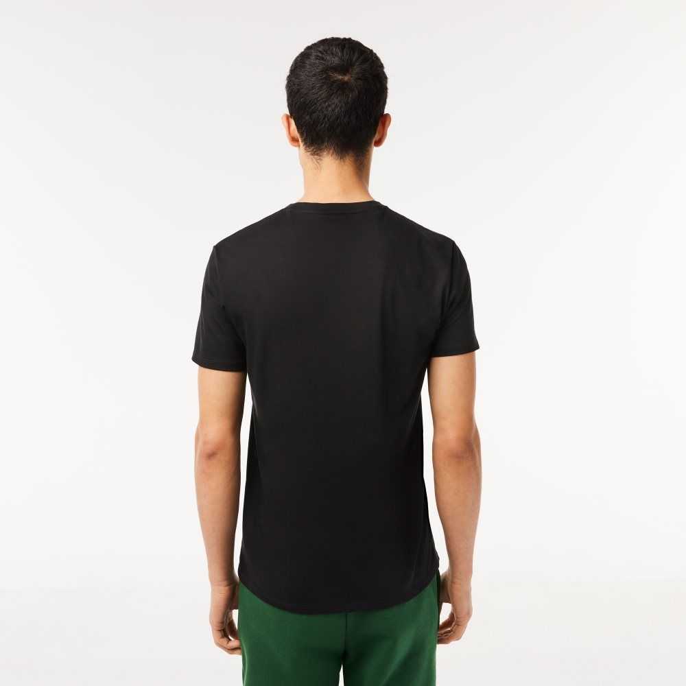 Lacoste V-Neck Pima Pamuklu Jersey Siyah | LP0471592